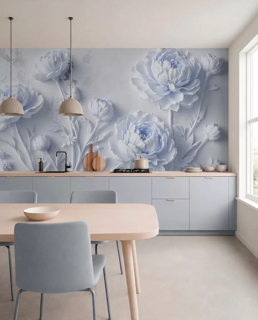 wall murals Flowers on a concrete background grunge style w03553v1