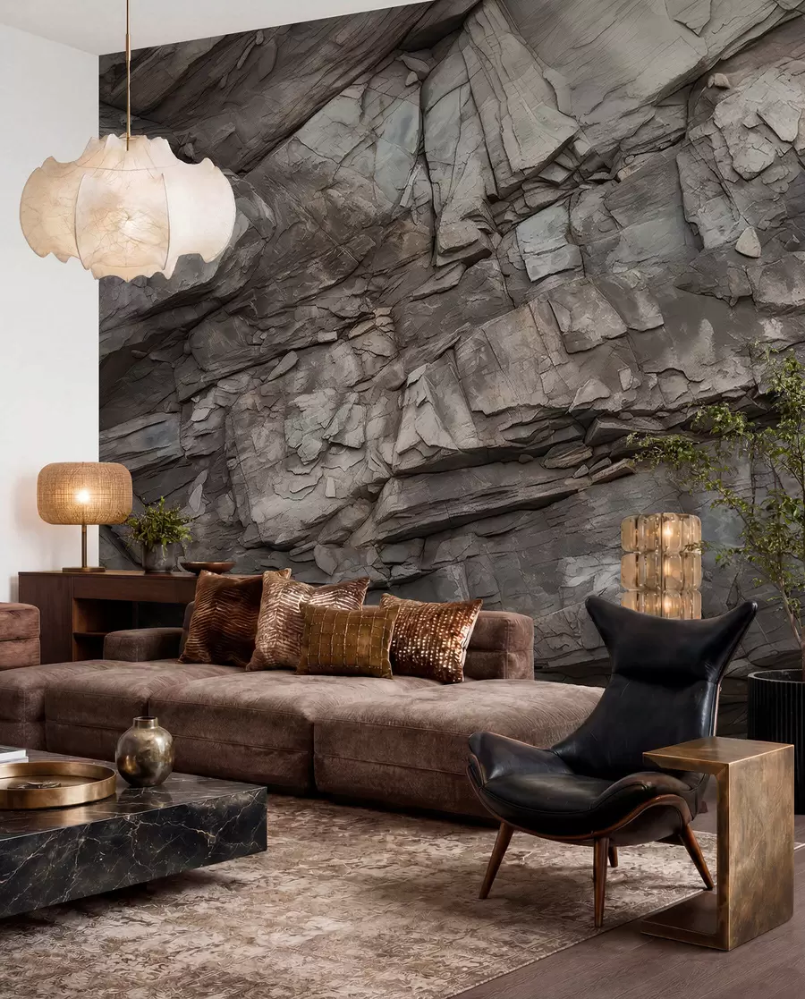 Wall Mural Photo Wallpaper Painted rock wall w03554