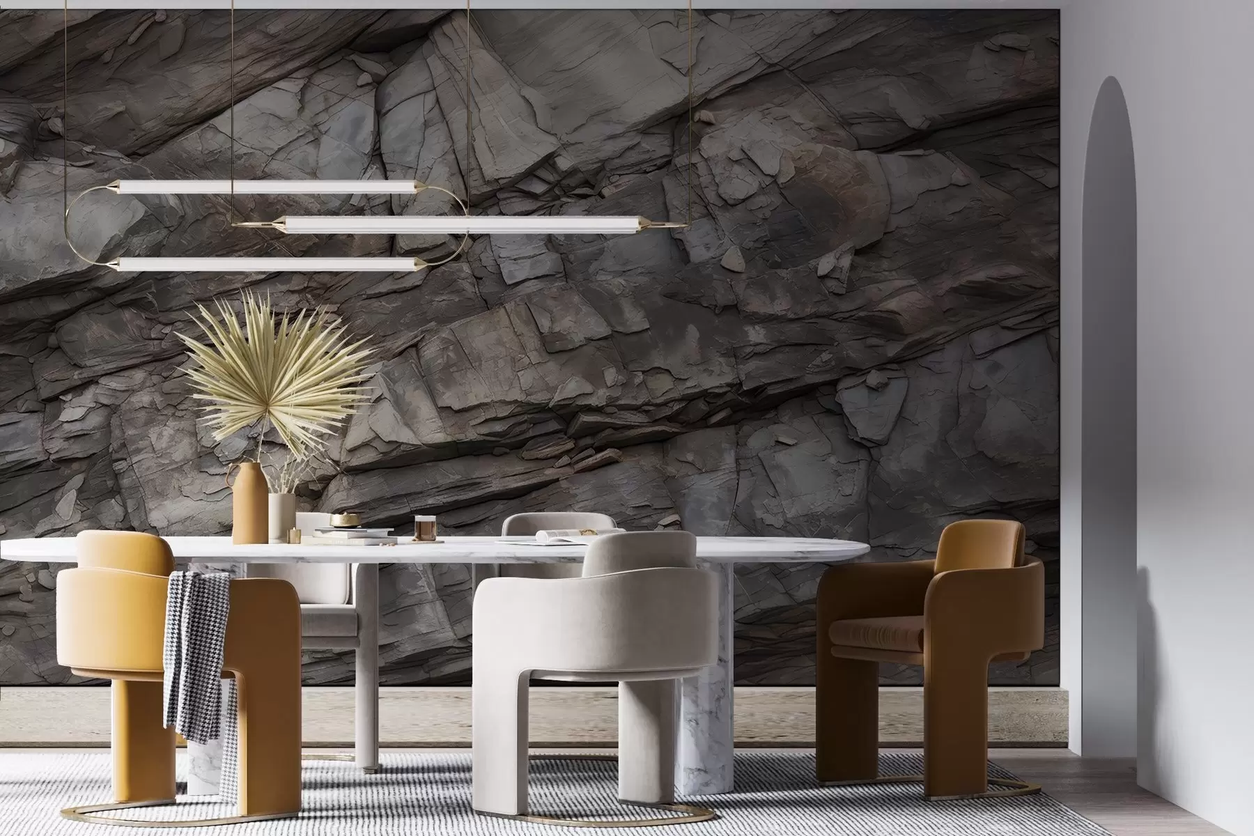 Wall Mural Photo Wallpaper Painted rock wall w03554