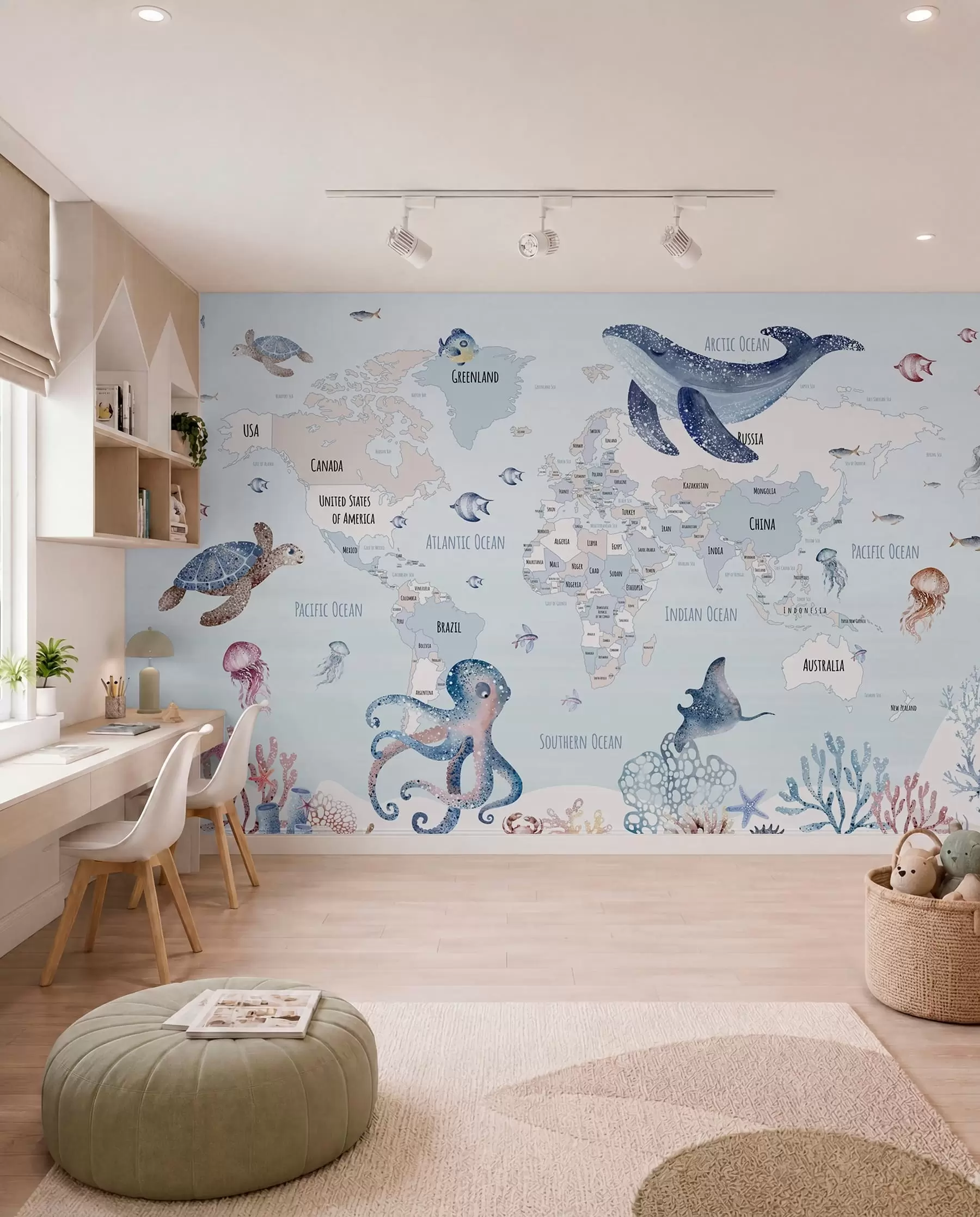 murales Atlas oceánico en inglés w03526