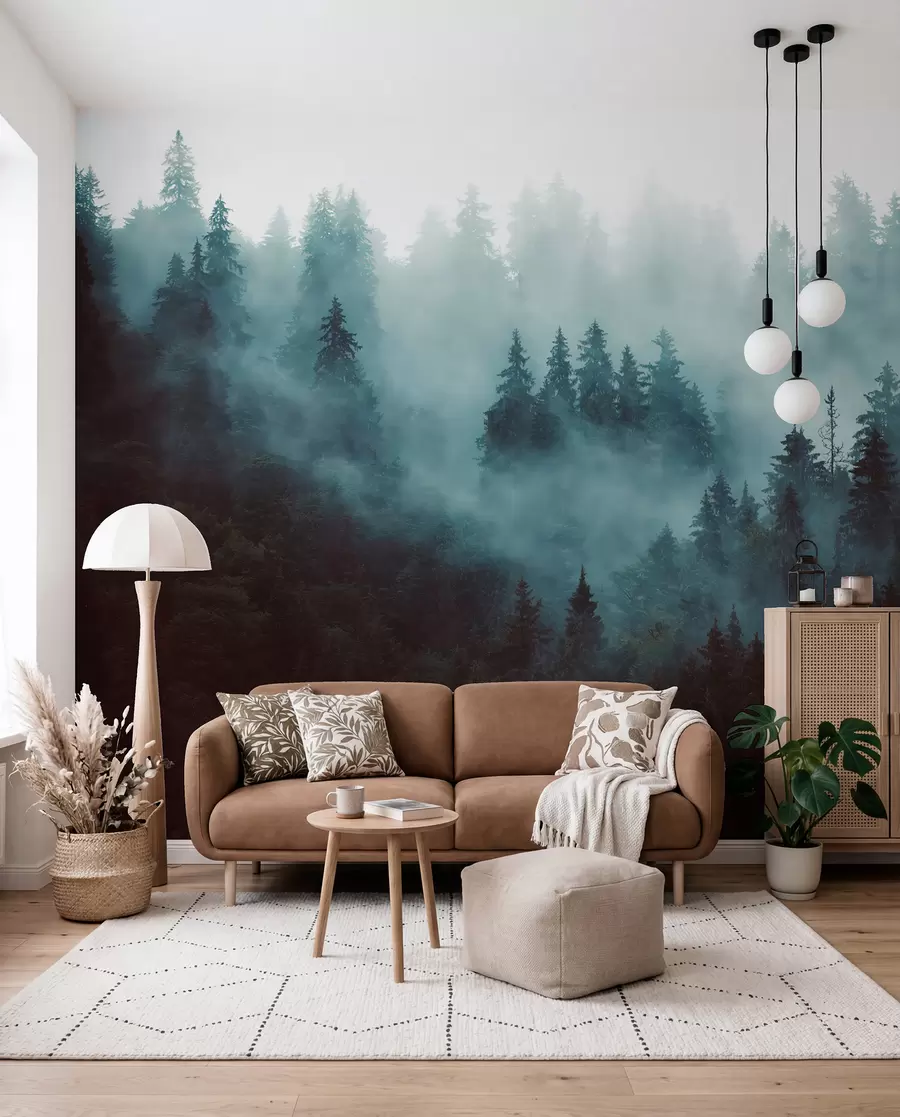 Wall Mural Photo Wallpaper Beautiful forest in the fog u54118