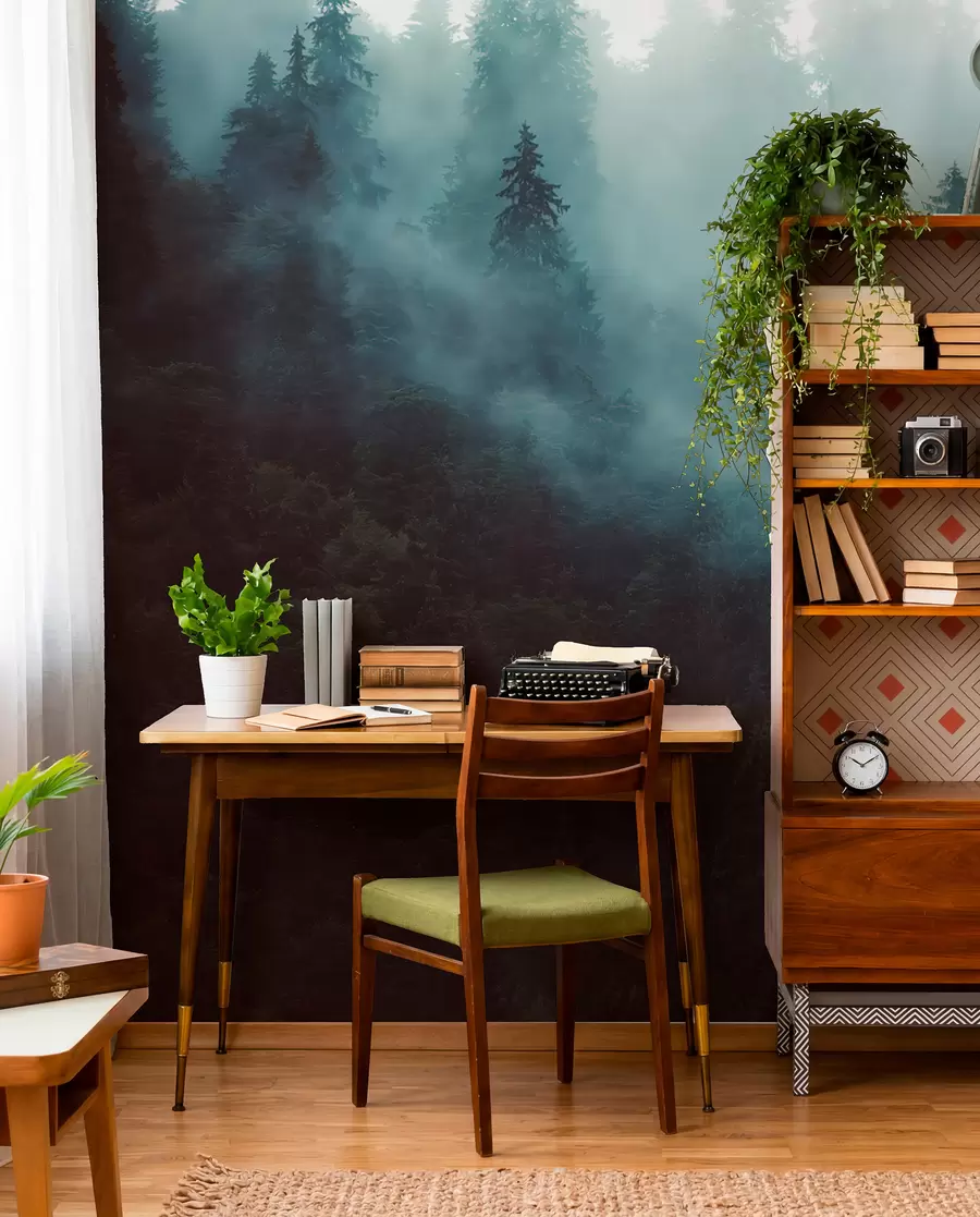 Wall Mural Photo Wallpaper Beautiful forest in the fog u54118