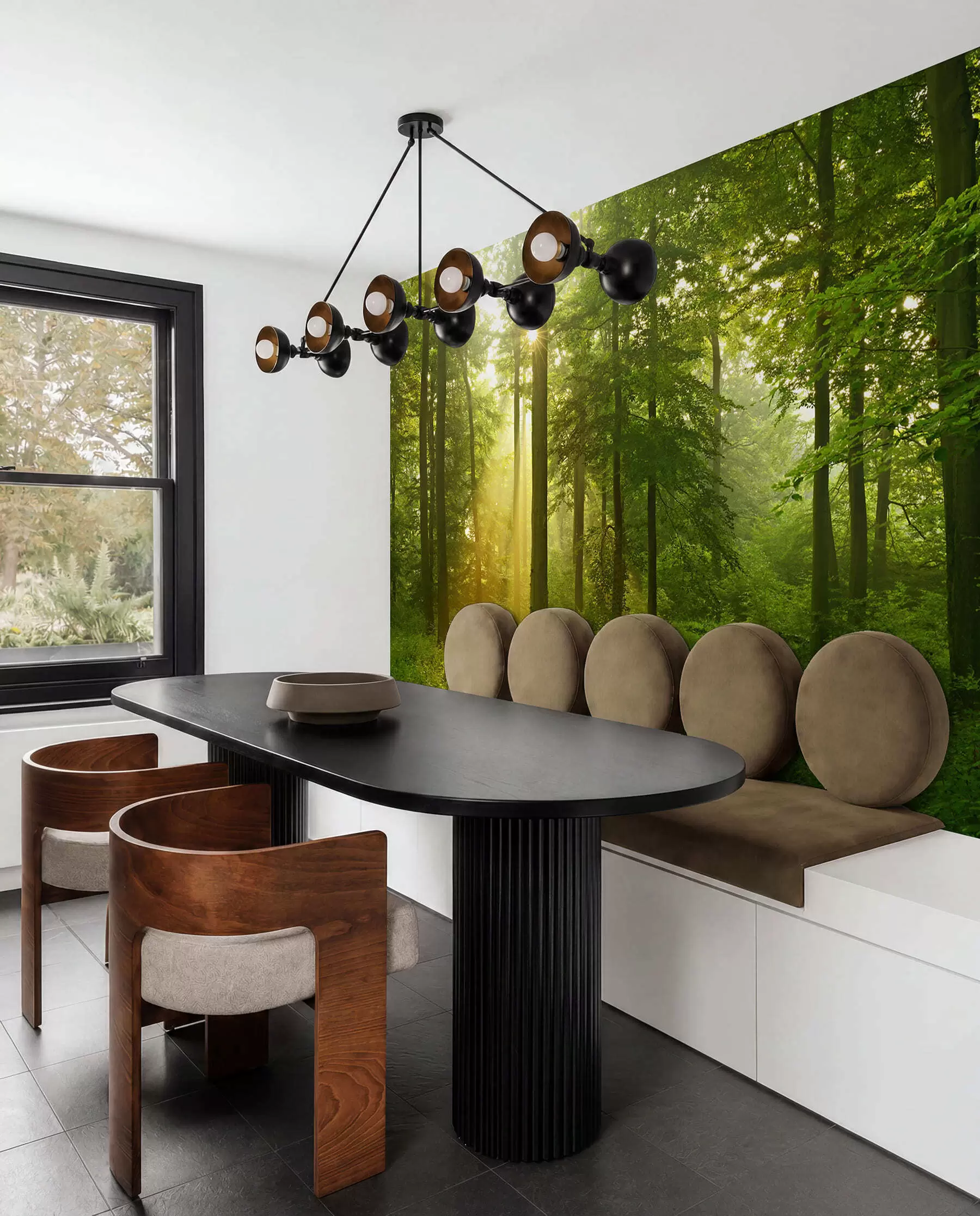 wall murals Silence in the sunny forest u57295