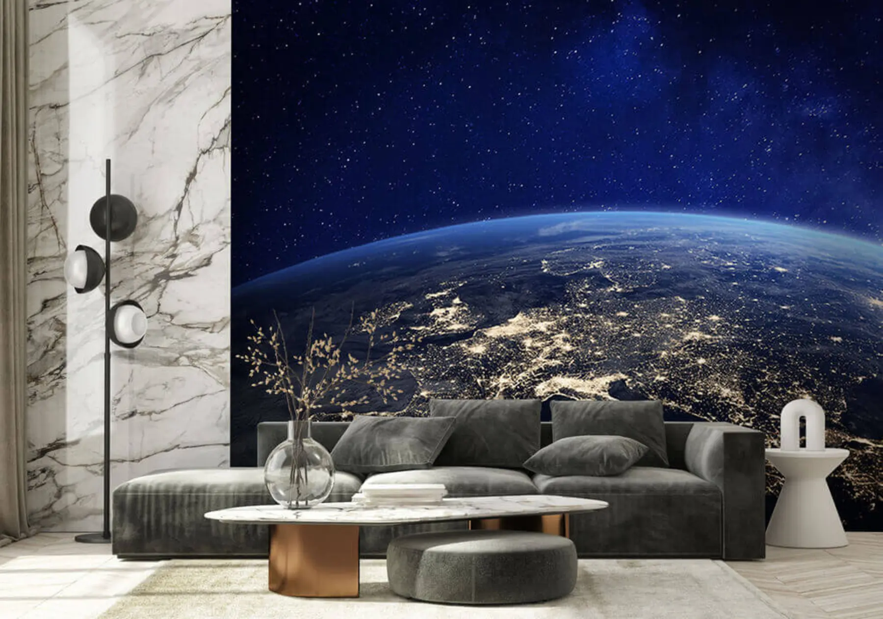 murales Tierra nocturna, vista desde la estratosfera u62035