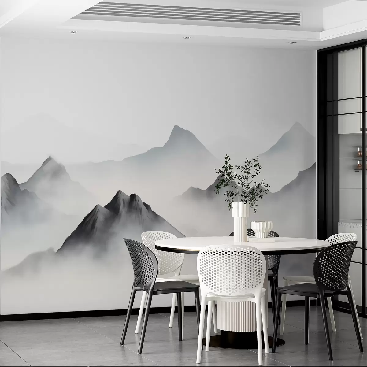 wall murals Mountains in the fog w03510