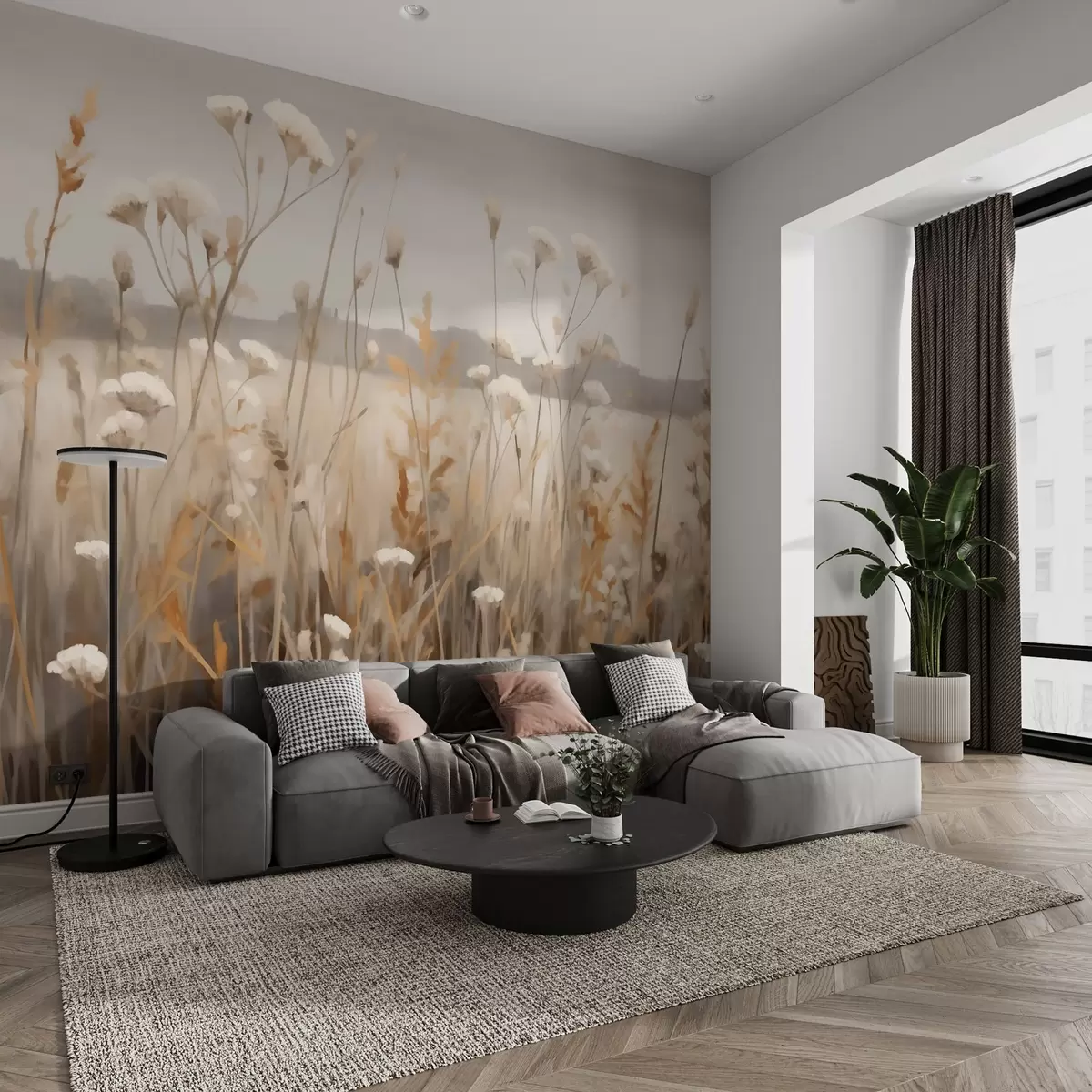 wall murals Wildflowers in the field w03574