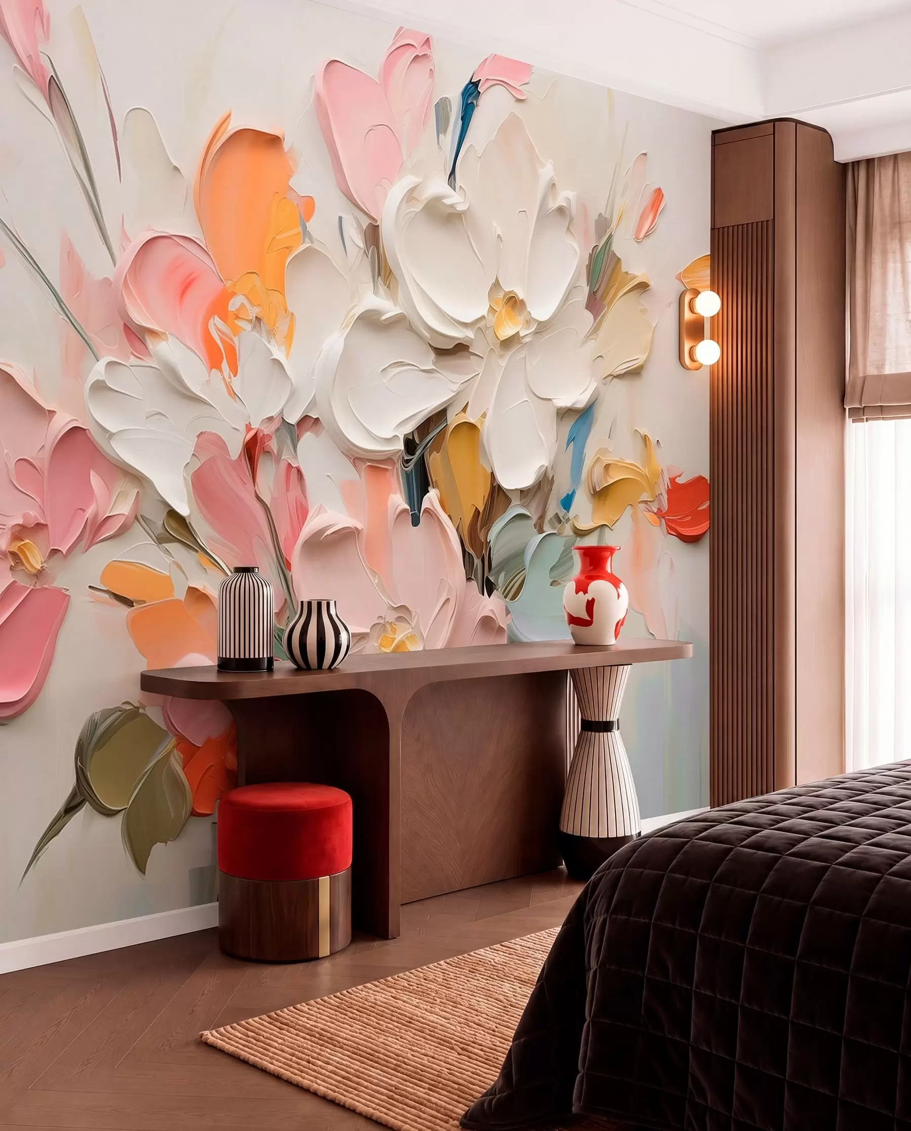 Wall Mural Photo Wallpaper Petals in Thick Brushstrokes w03582