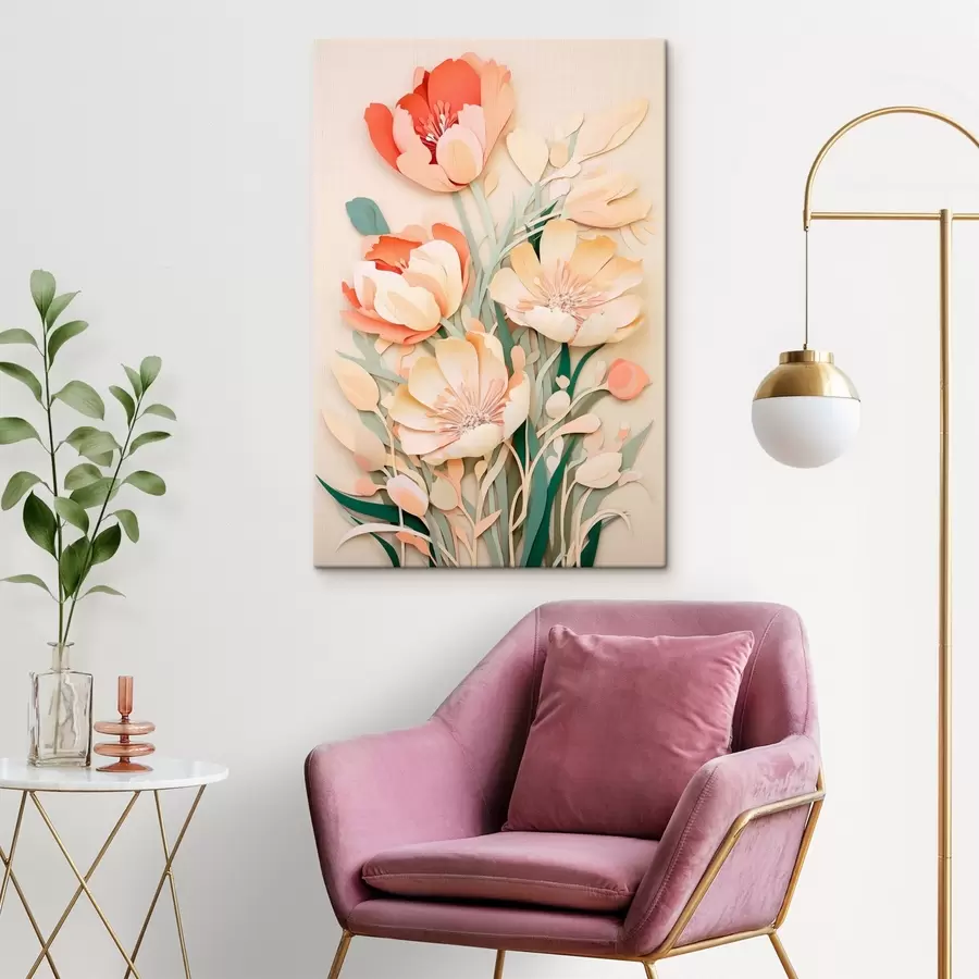 murales Delicadas flores de papel s43568