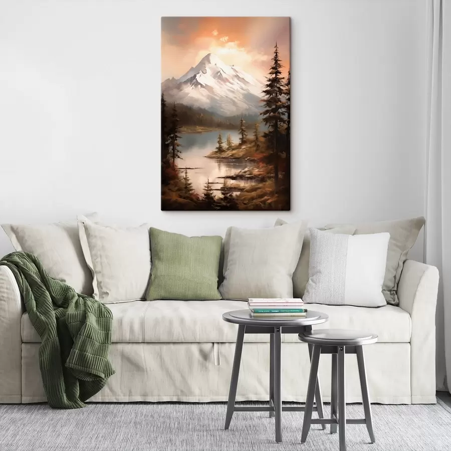 murales Vista natural de las montañas, río s43543