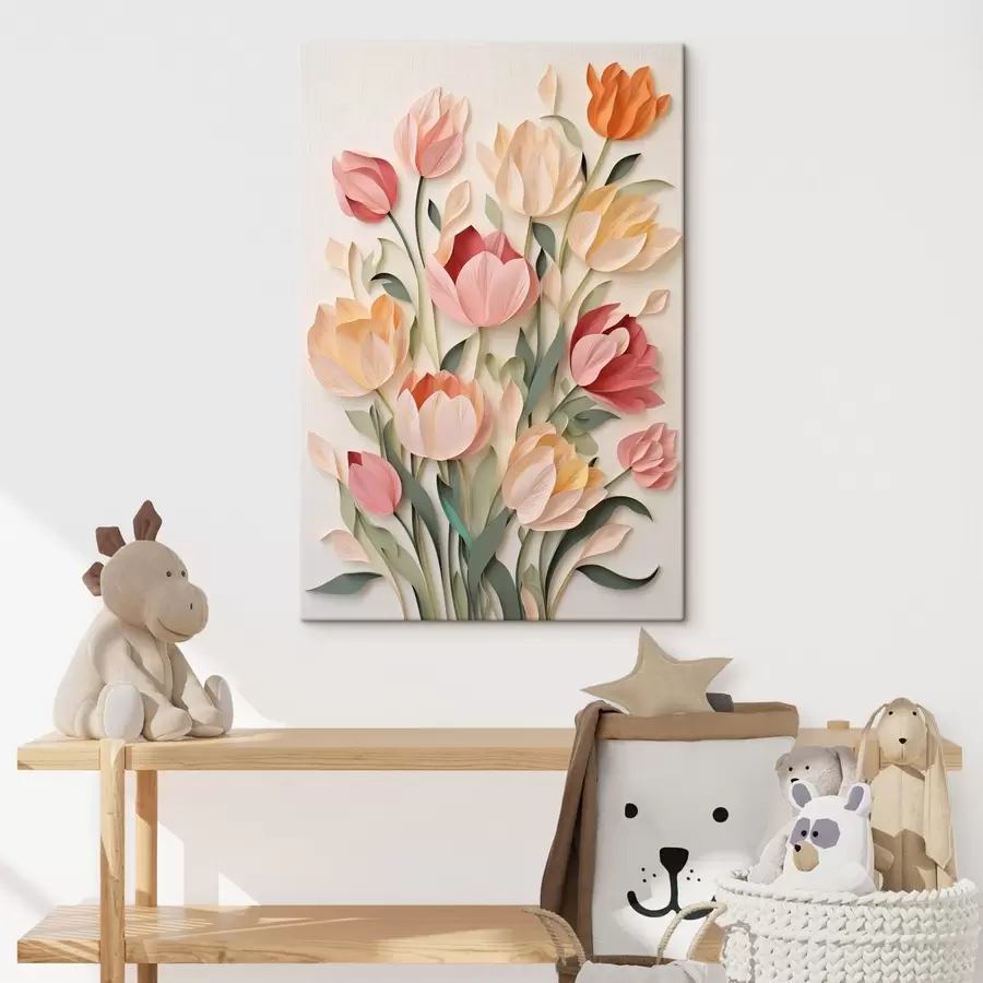 murales Tulipanes de papel en flor s43567