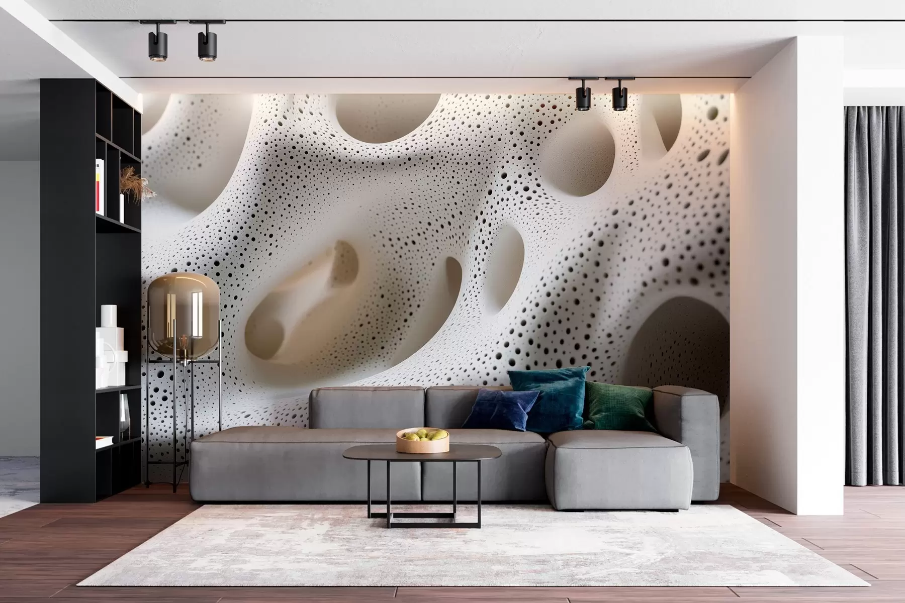 peintures murales texture organique futuriste w03452