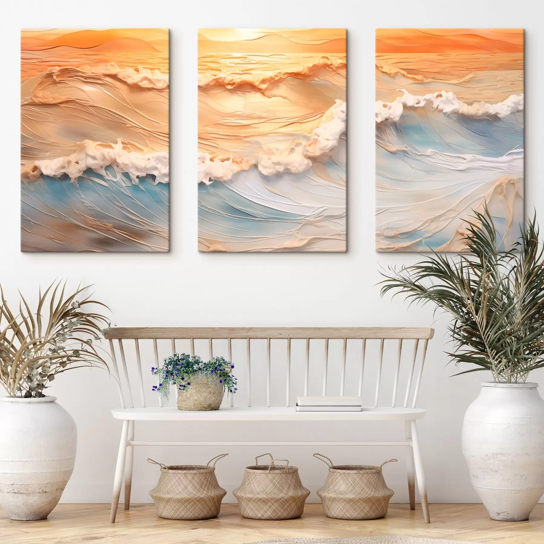 wall murals Coloured waves of the sea m00437