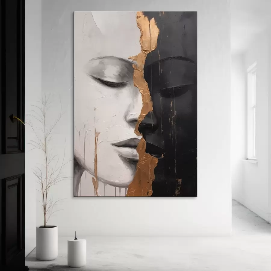 wall murals Black and white faces s43471