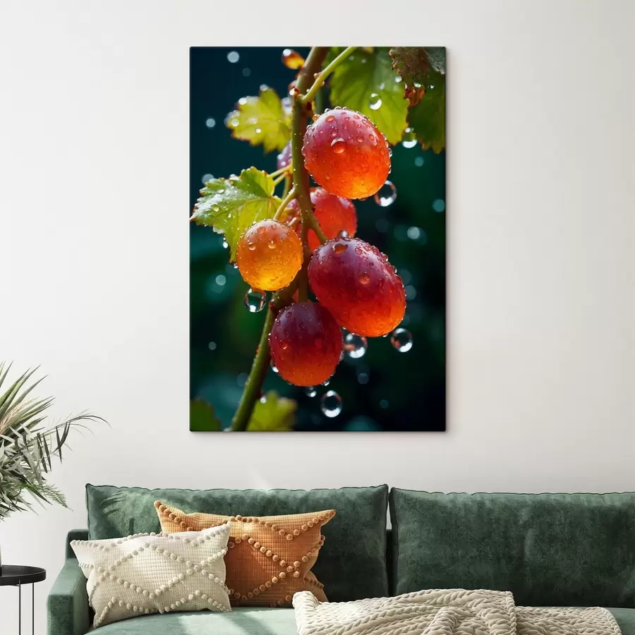 wall murals Grapes with dew drops s43872