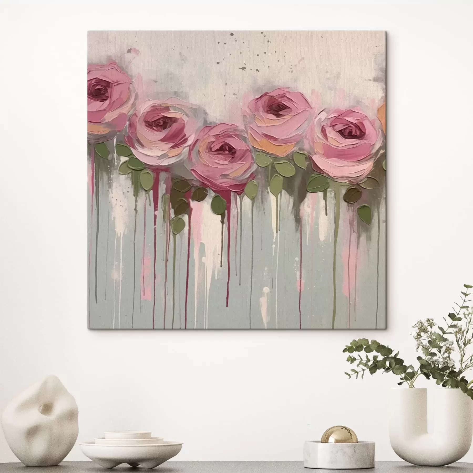 wall murals Pink flowers abstraction s43934