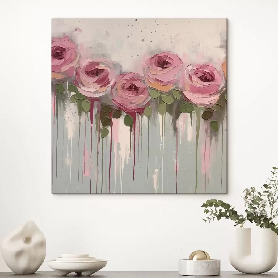 wall murals Pink flowers abstraction s43934