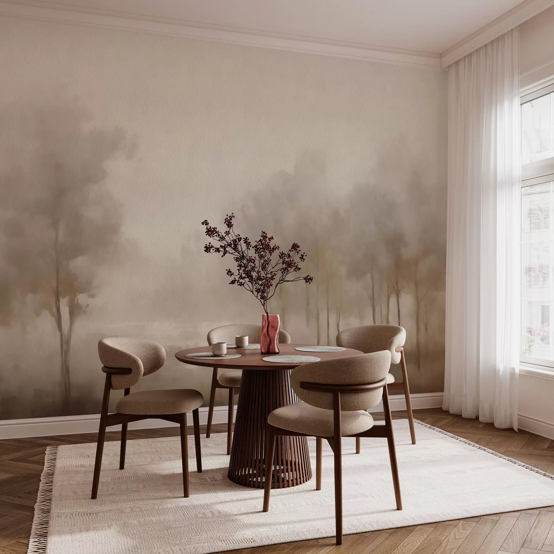 Wall Mural Photo Wallpaper Abstract forest with sepia effect w03596