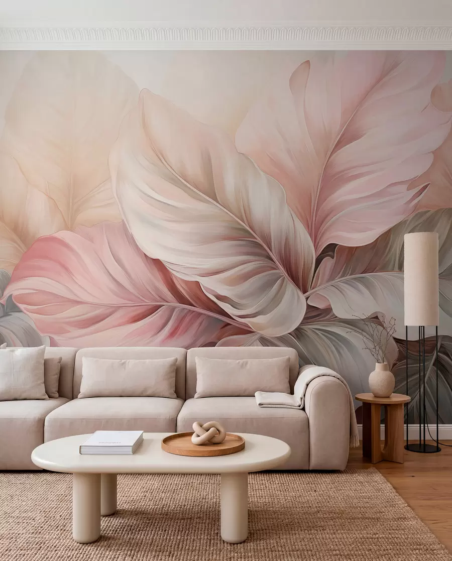 Wall Mural Photo Wallpaper Tropical foliage with shimmering colors w03597