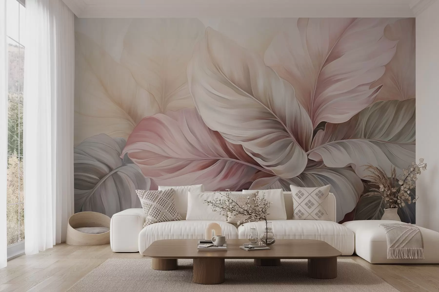 peintures murales Feuillage tropical aux couleurs chatoyantes w03597