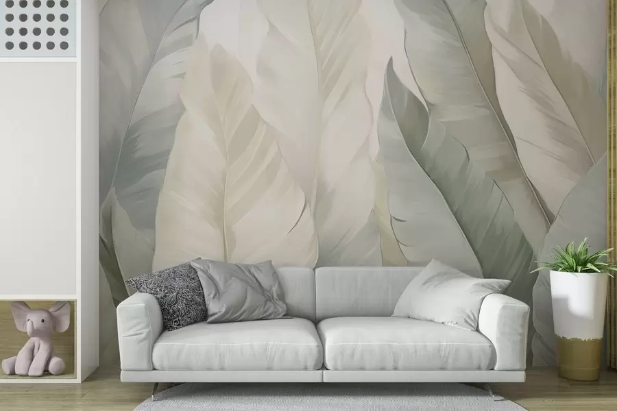 Wall Mural Photo Wallpaper Green delicate tropical foliage w03598