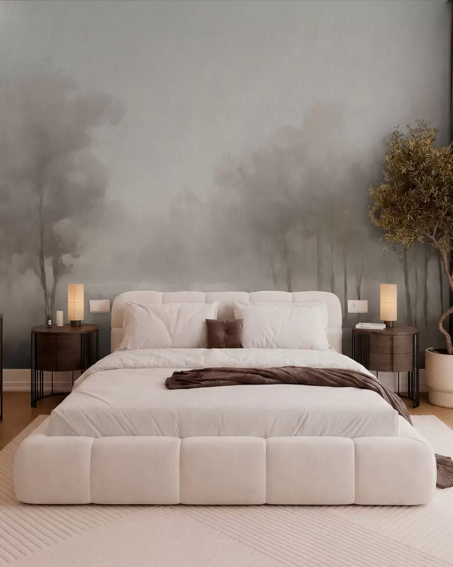 wall murals Woodland in Pearl Mist w03596v1
