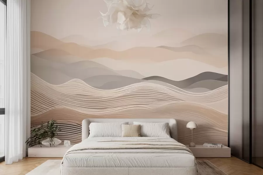 murais de parede Linhas abstractas em forma de ondas w03612