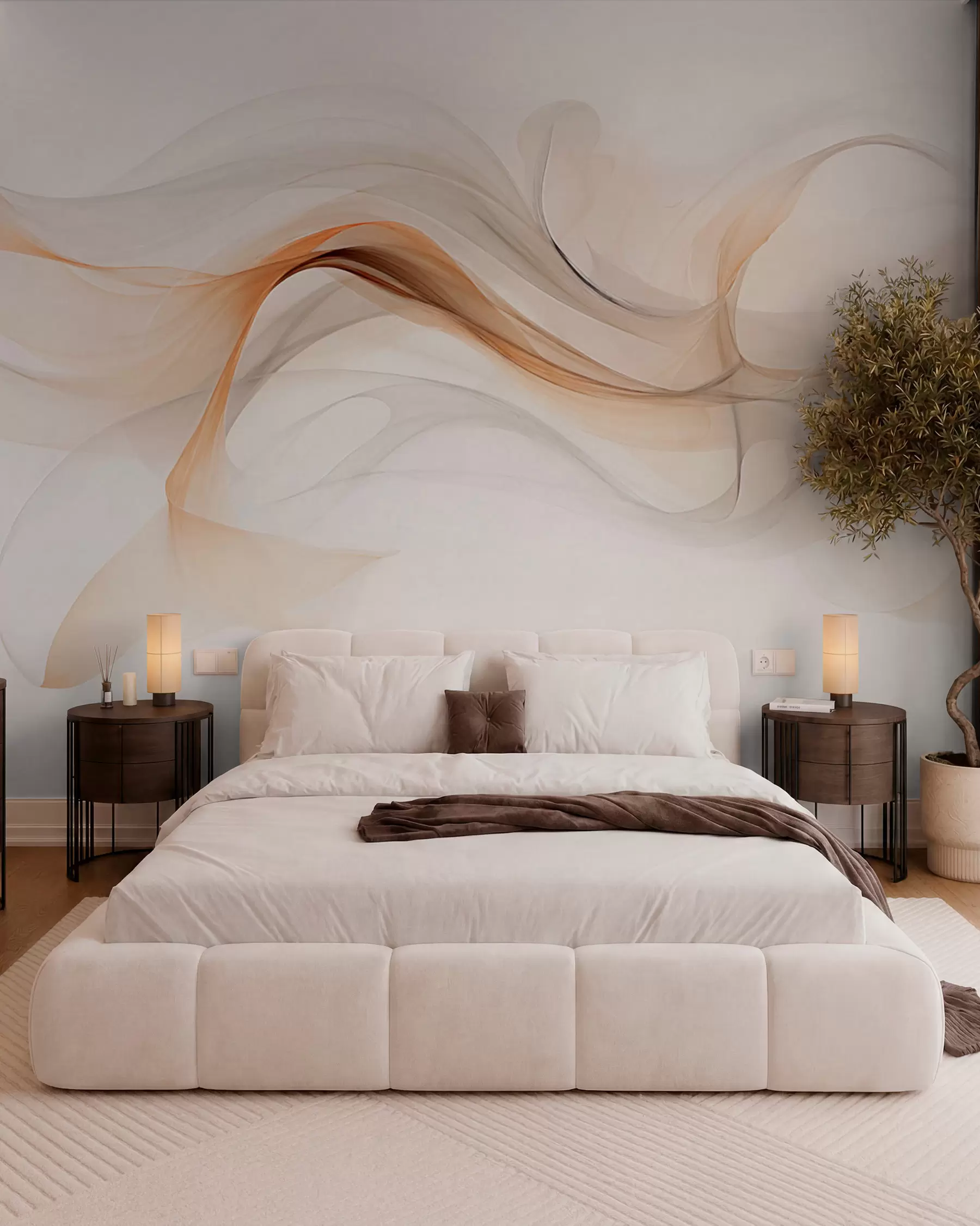 wall murals Fine Caramel Waves w03609