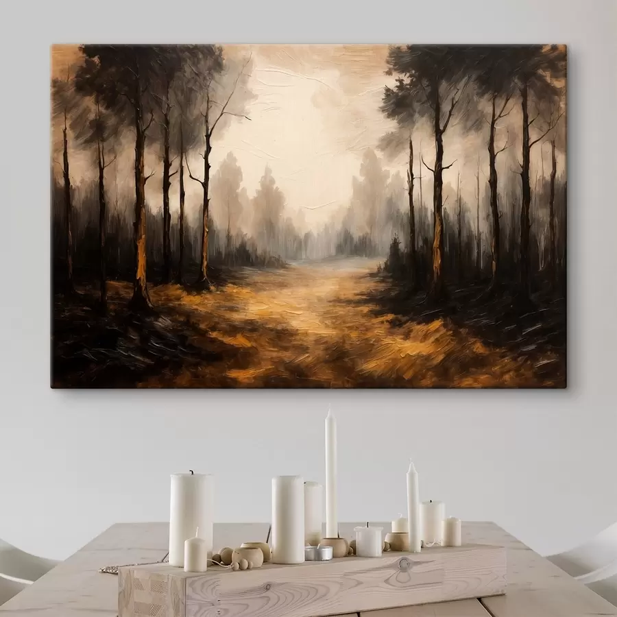 wall murals Black forest in acrylic painting style s43448