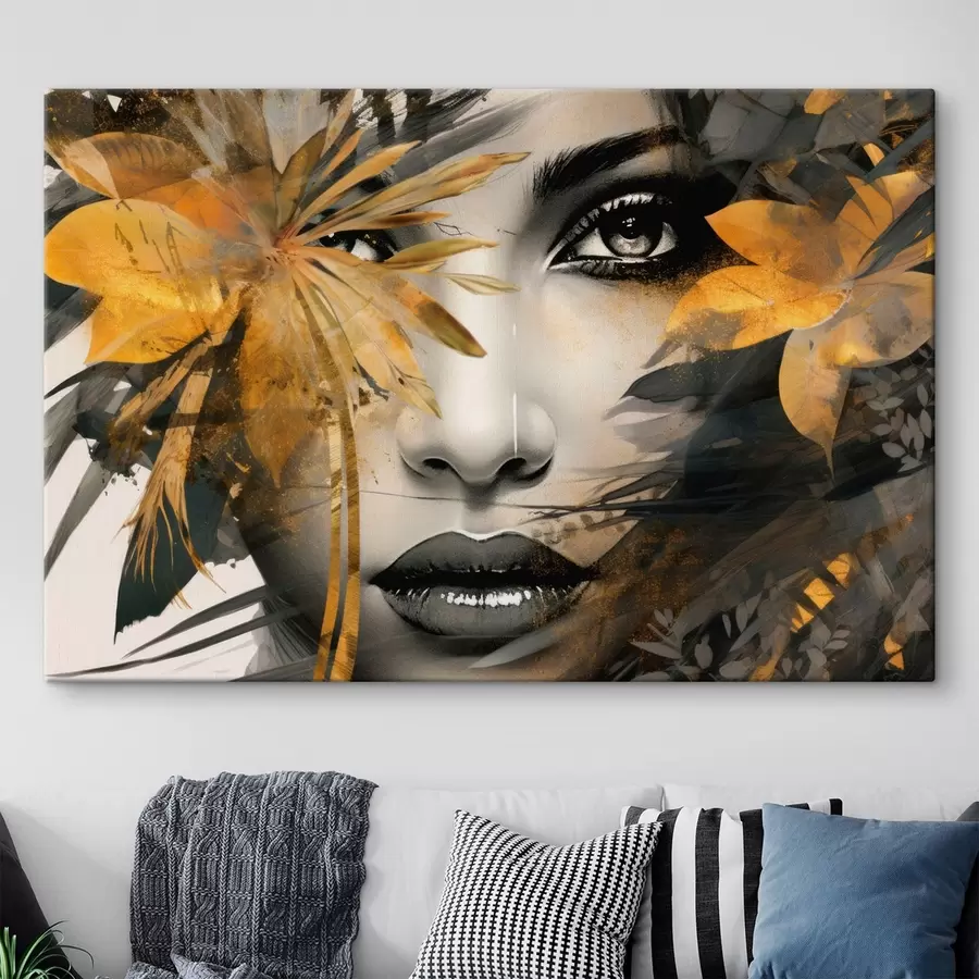 wall murals Girl's face in hand-painted style s43469