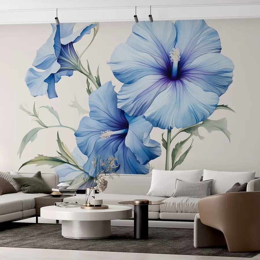 Wall Mural Photo Wallpaper Petunia flowers imitation watercolor w03624