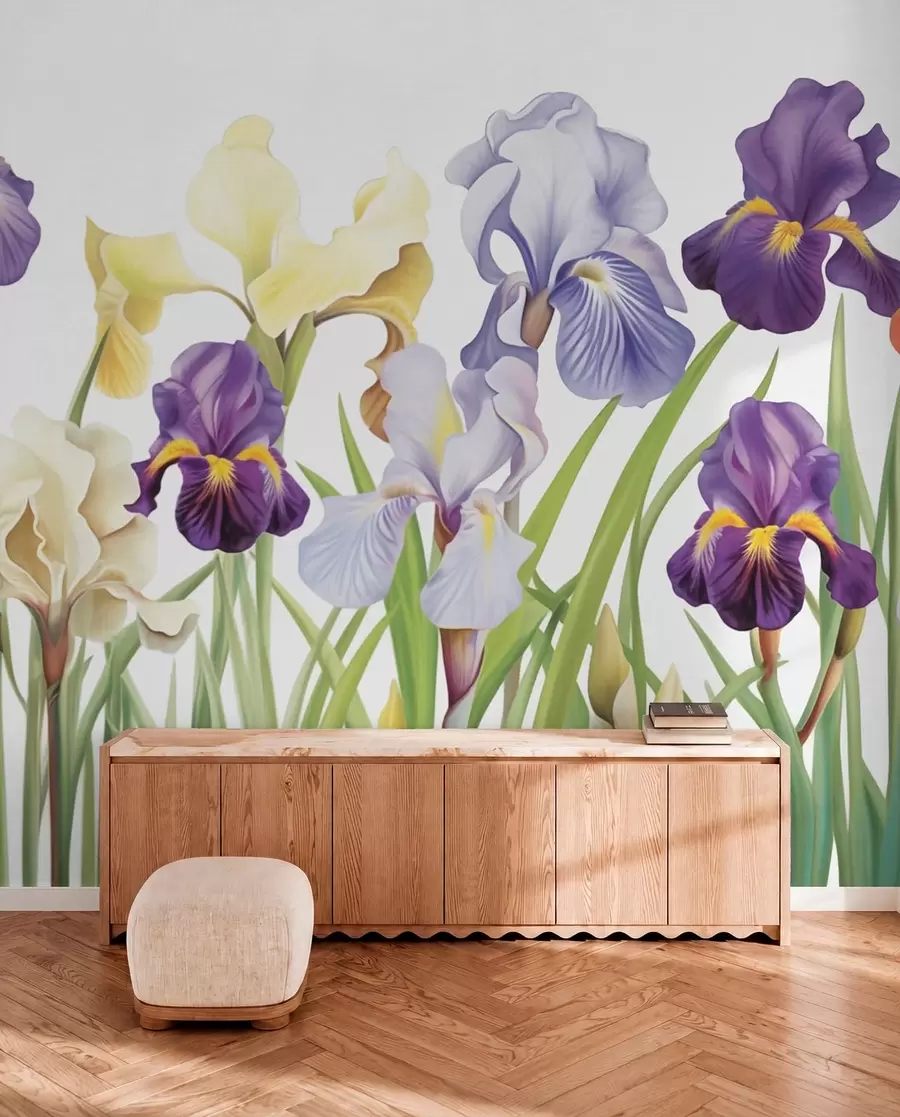 peintures murales Fleurs d'iris w03641