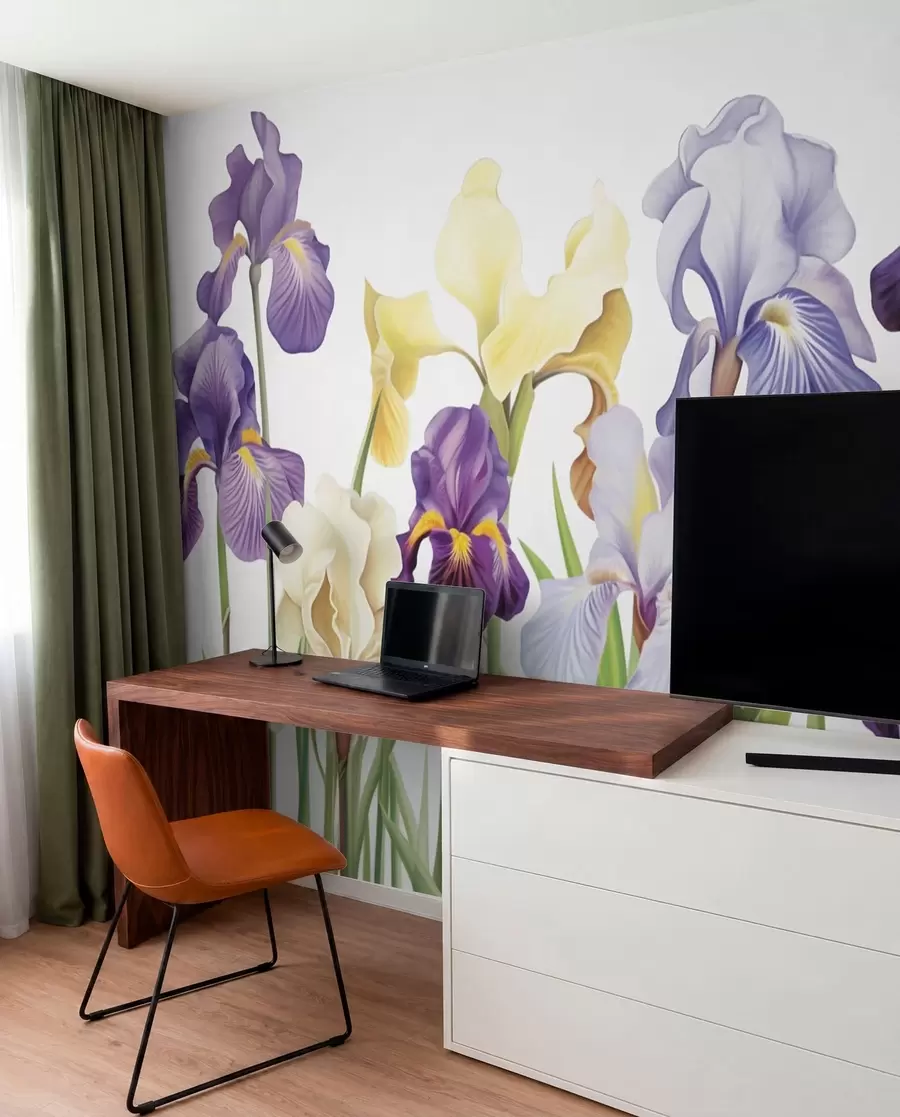 peintures murales Fleurs d'iris w03641