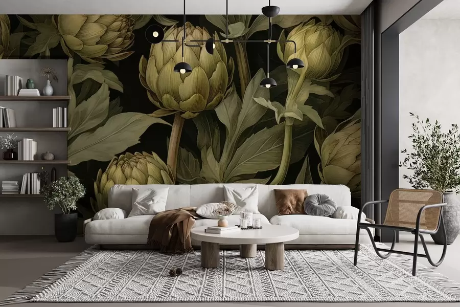 murais de parede Elegância do Jardim das Alcachofras w03628