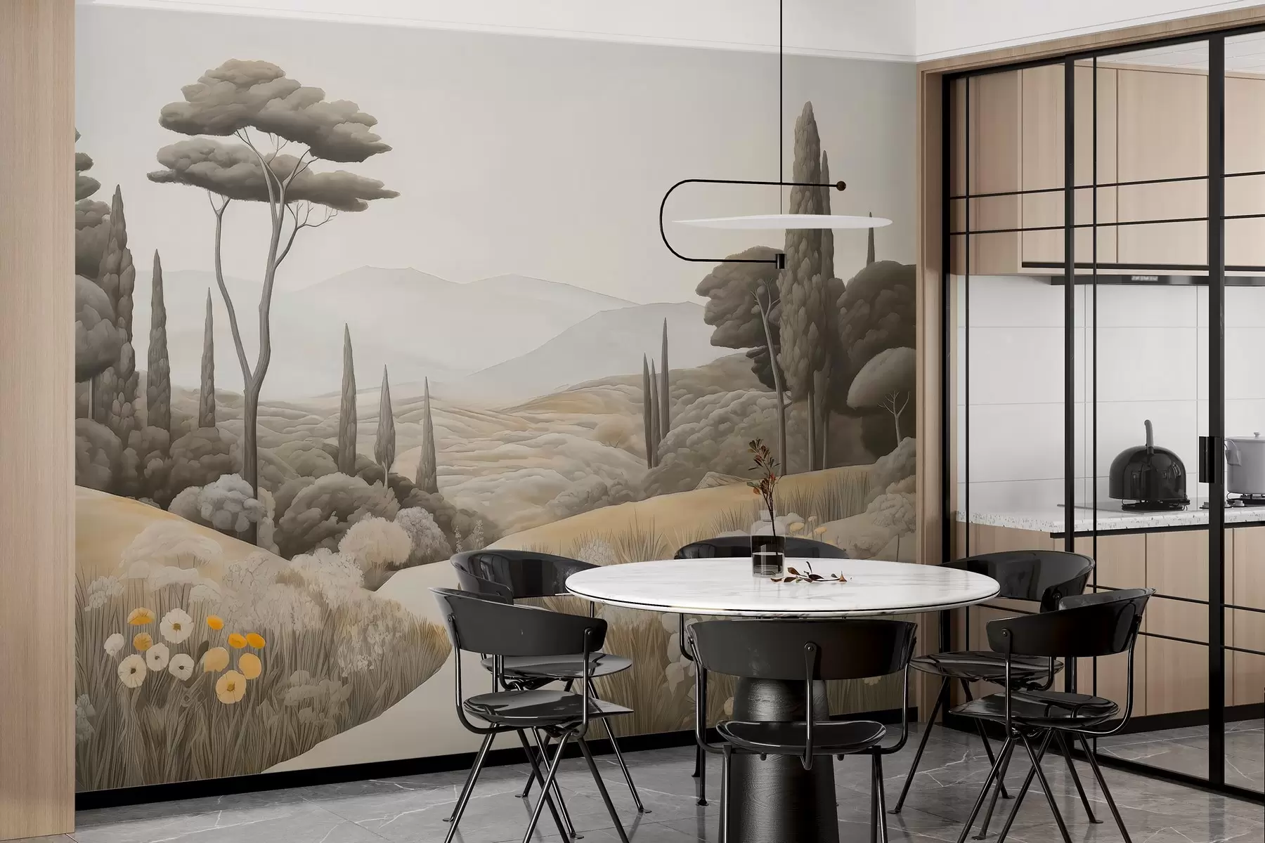 wall murals Watercolor landscape w03659v1