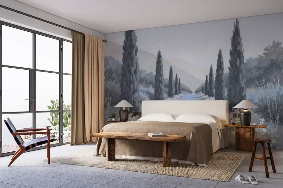 Wall Mural Photo Wallpaper Garden painted in oil style w03662v2