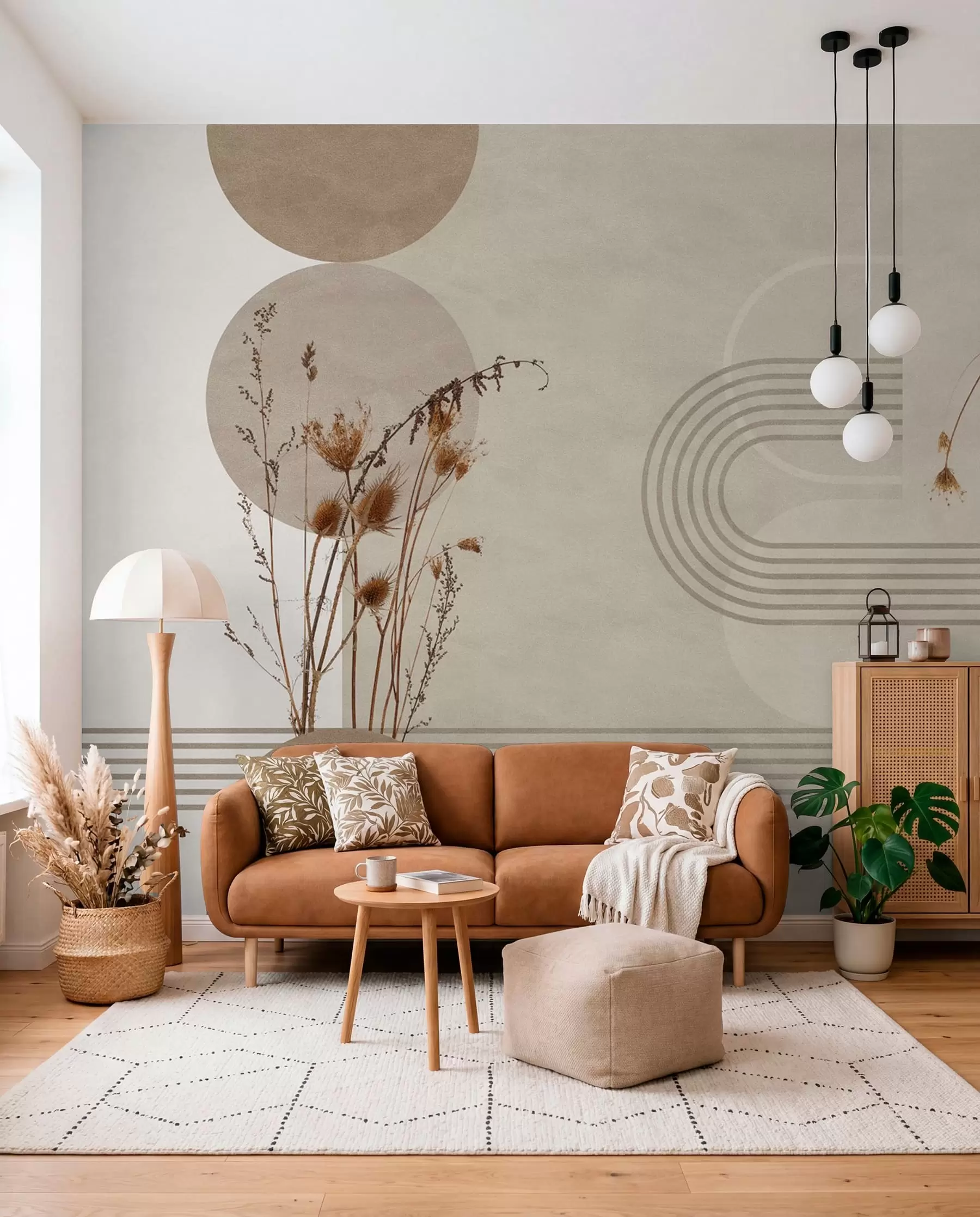 wall murals Arches and Dried Flowers w03449
