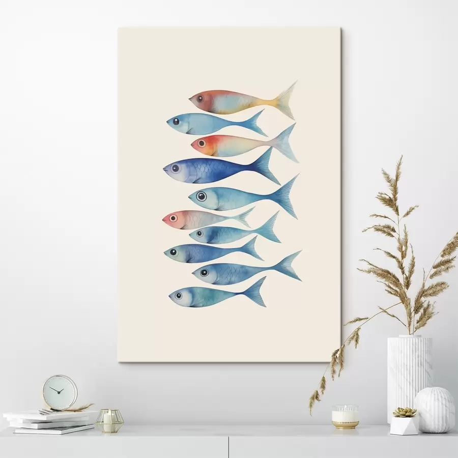 wall murals Fish minimalism imitation watercolor s43960