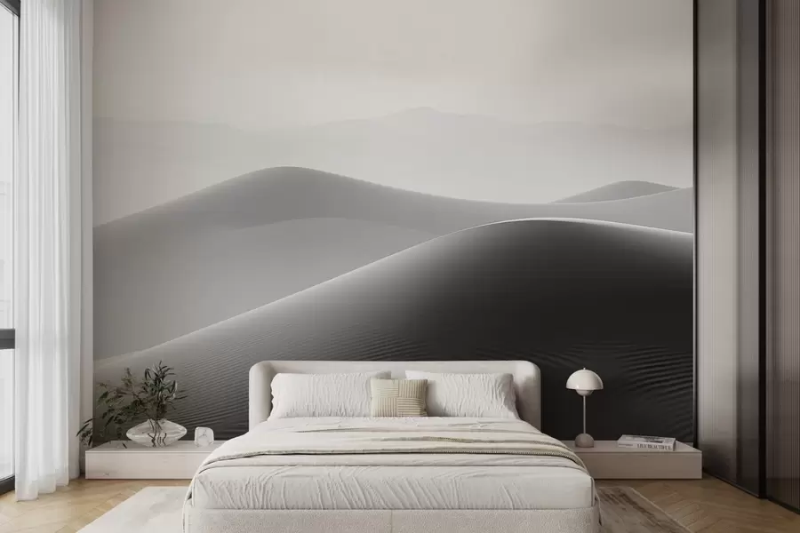 murales Montañas en tonos blancos y negros w08987