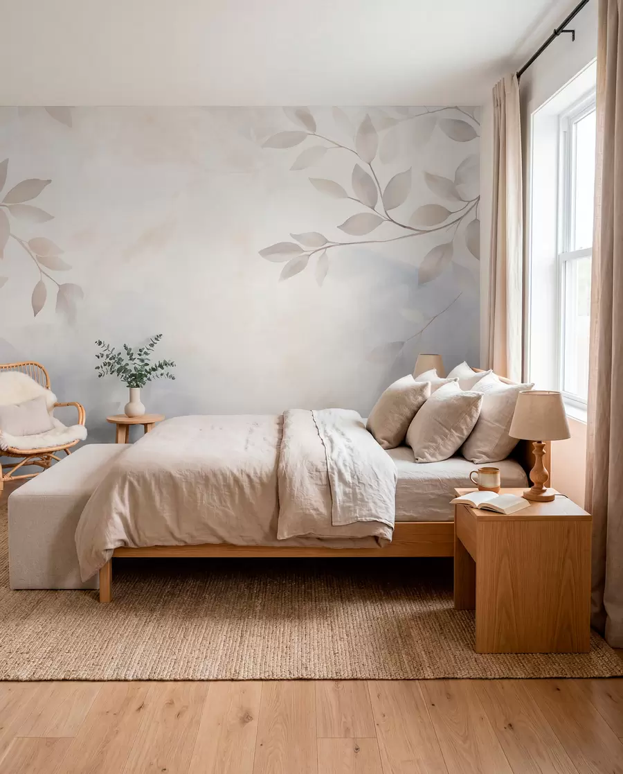 peintures murales Feuilles légères dans la brume w08990