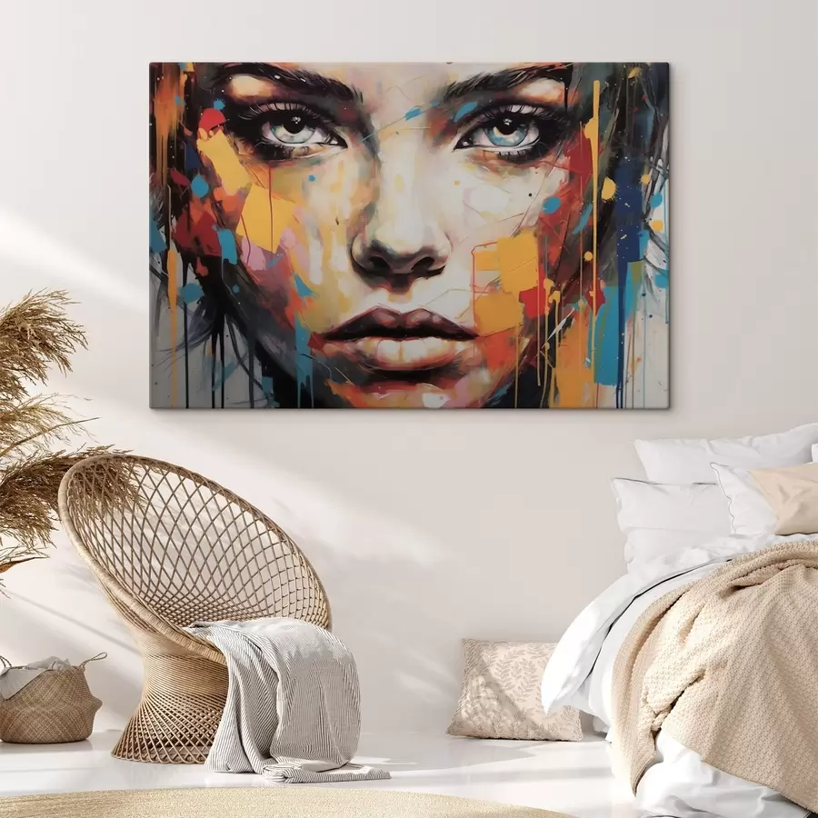 murales Retrato en trazos de color s43982