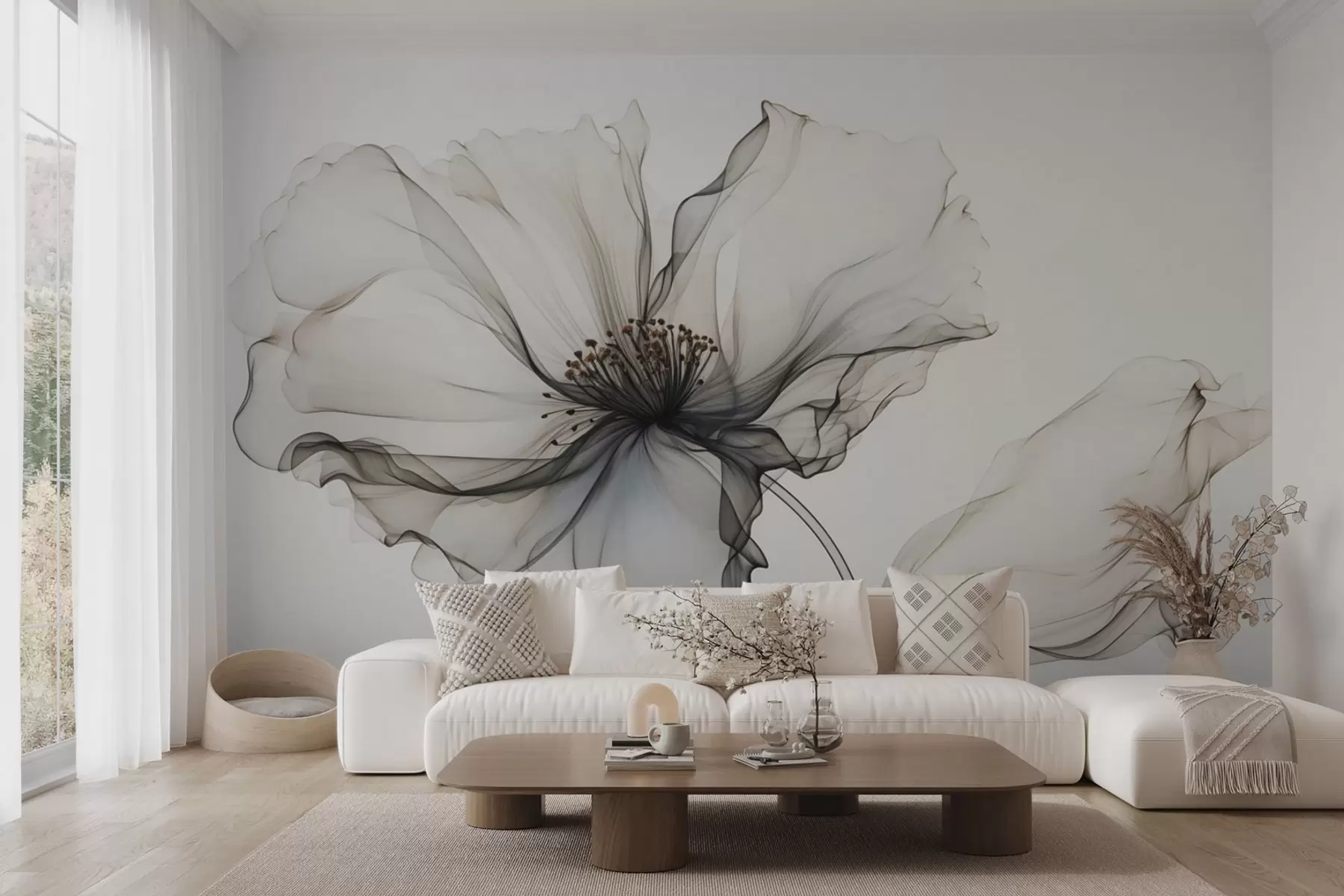 wall murals Delicate translucent flower w03692