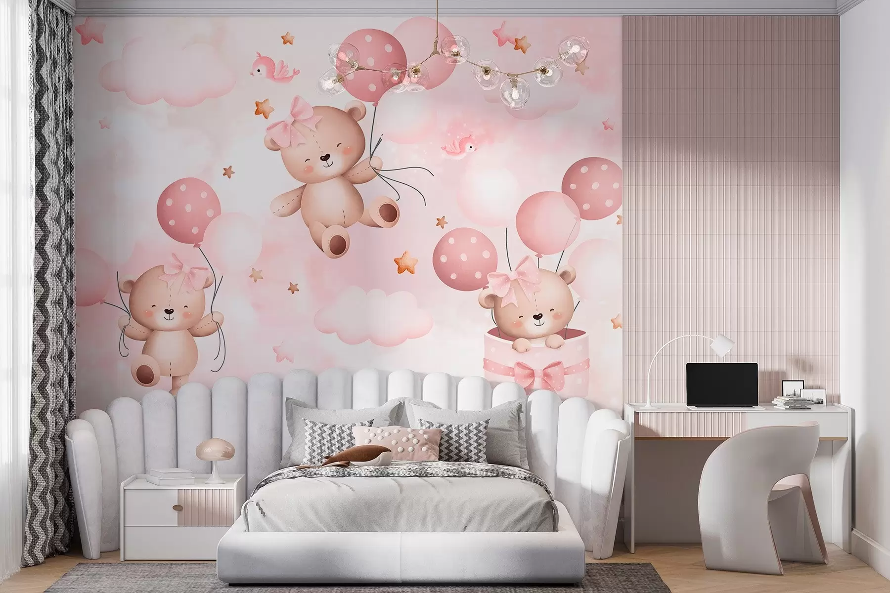 Wall Mural Photo Wallpaper Bears with balloons w03680