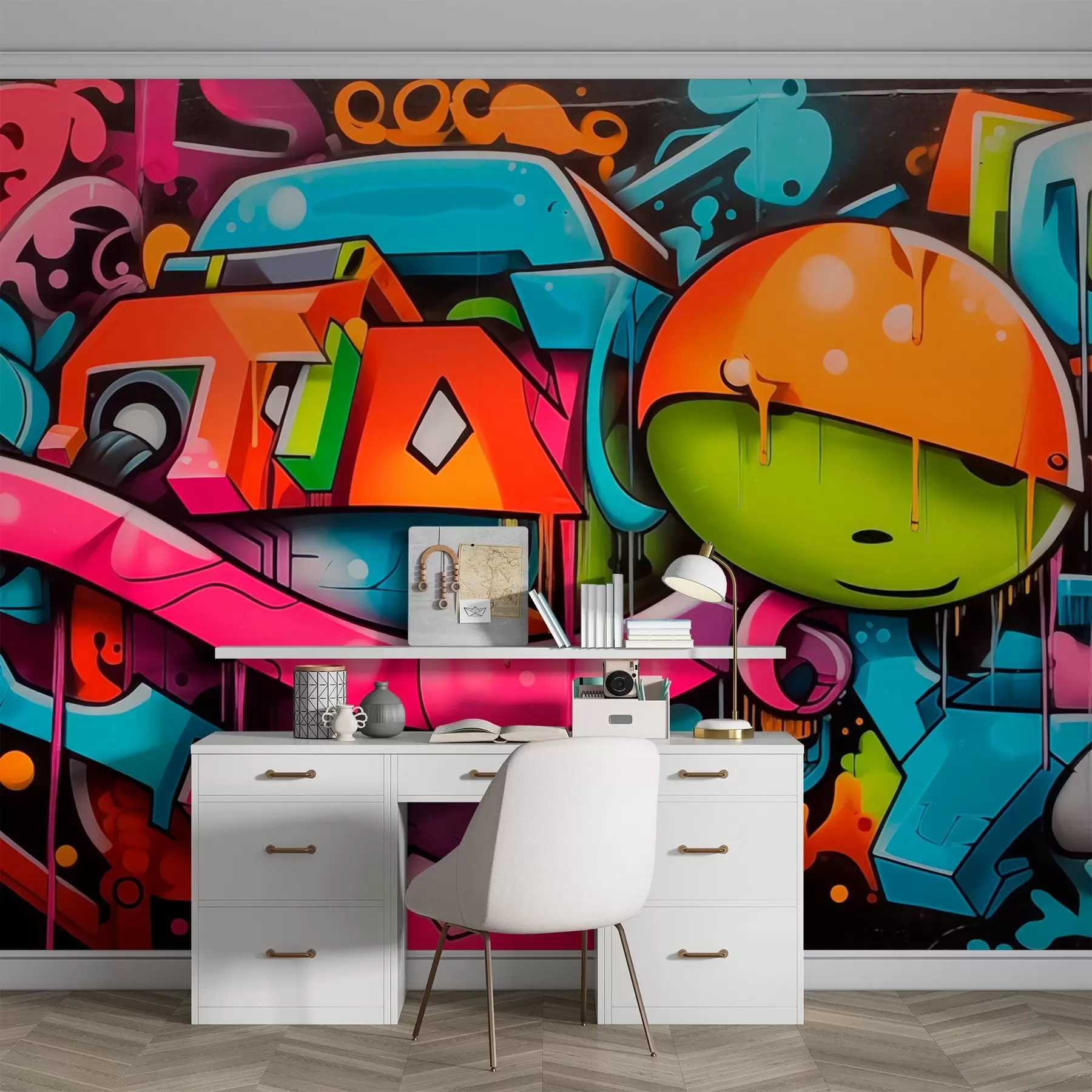 wall murals Bright graffiti w03688