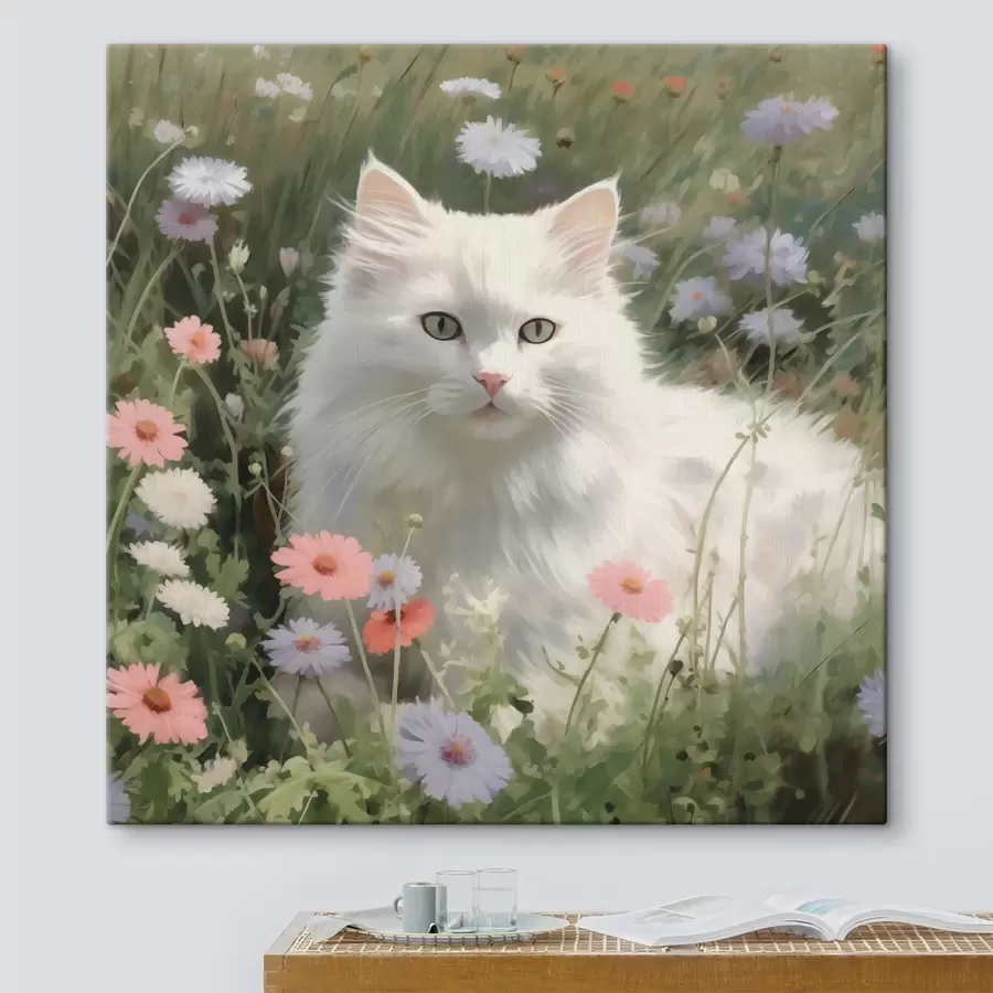 murales Gato en flores s44050