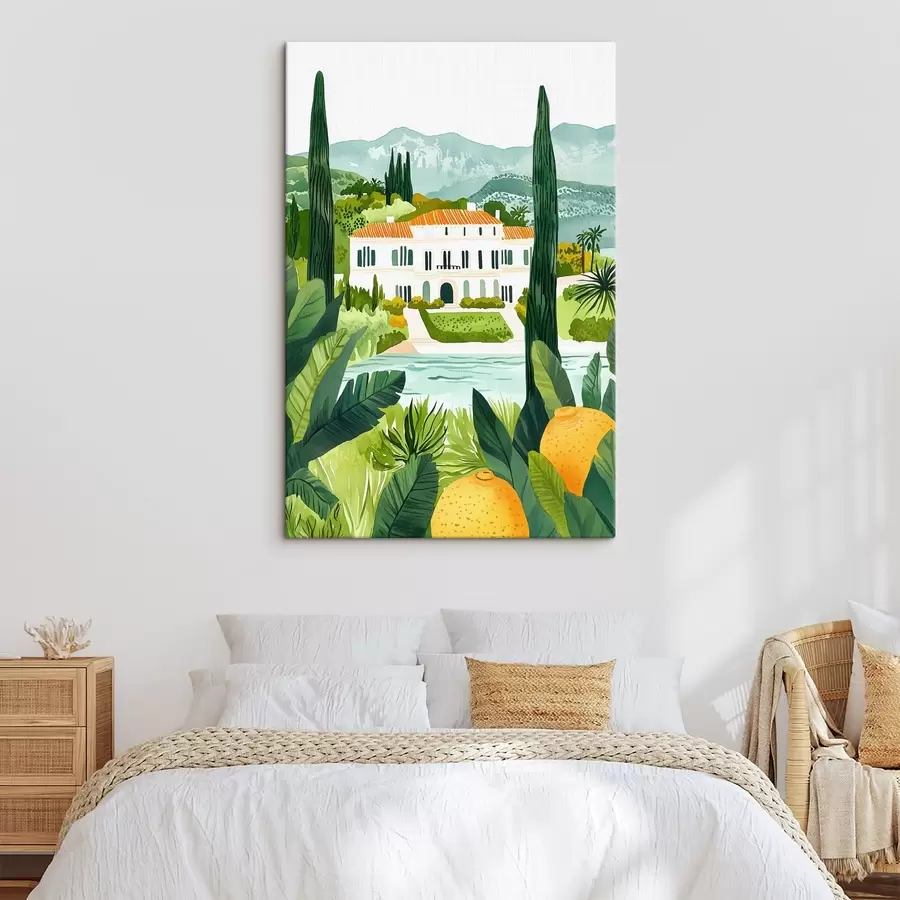 murales España, paisajes de verano, limoneros, arquitectónico, tropical s44026