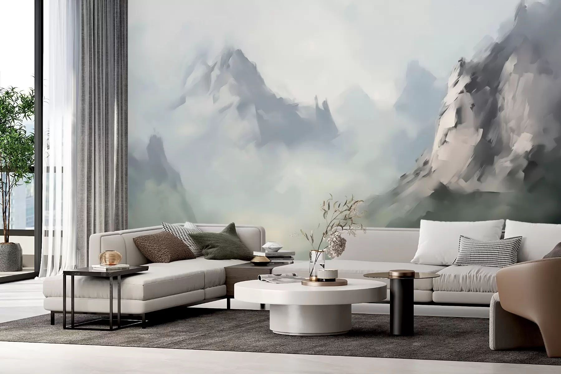 murales Pintura imitación montañas rocosas w03774