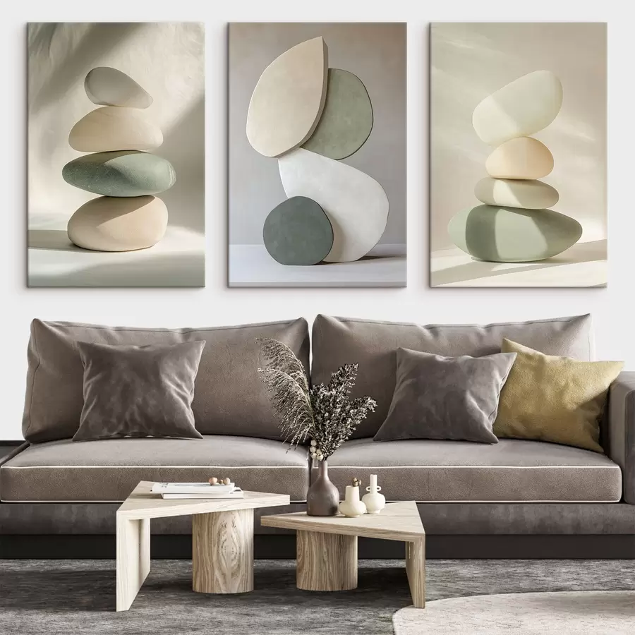 wall murals Pealistic aesthetic stones, home decoration, natural lighting m00418