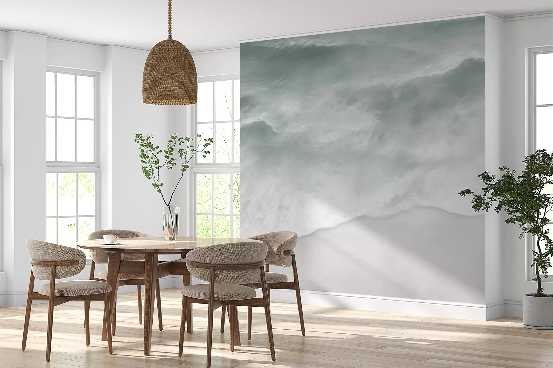 wall murals Coastal Calm,Sea waves, sand, shore, foam, water w03787v1
