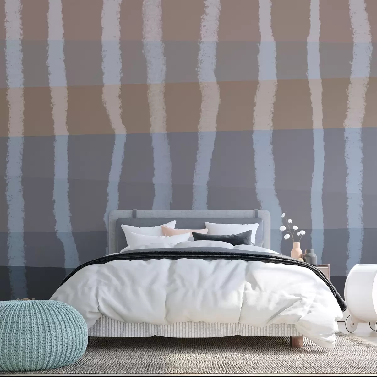Wall Mural Photo Wallpaper Lines of Calm,Vertical wavy lines, repetitive pattern, geometric shapes, soft gradation w03788v2