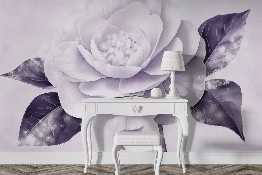 Wall Mural Photo Wallpaper Beautiful peony flower in purple colors w03757v2
